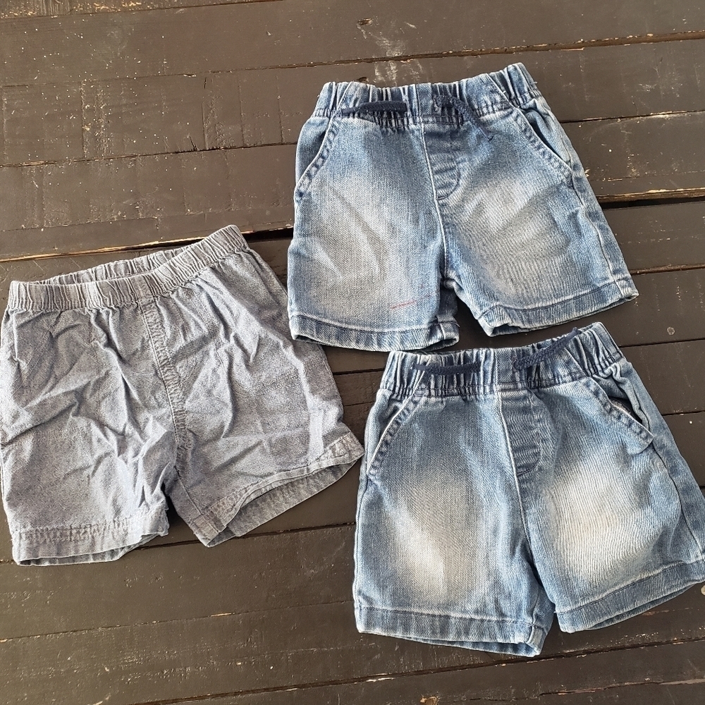 Bundle of 3 Shorts Baby Boy 18 Months Carter's Garanimals Blue Jean Denim